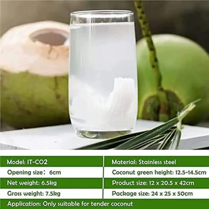 Kolice Stainless Steel Manual Coconut Opener 220V Green Effort Saving Hand Commercial Home Use Hole Opening Machine Casting Base