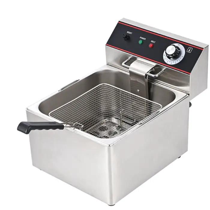 Commercial Stainless Steel Deep Fryer for French Fries and Potato Chips Electric or Gas Source