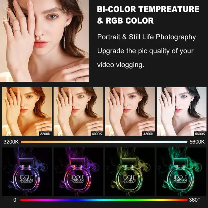GVM 800D 2 Pieces Panel RGB Photography Lighting Studio Led Light for Video Shooting