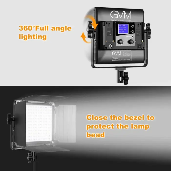 GVM 800D 2 Pieces Panel RGB Photography Lighting Studio Led Light for Video Shooting