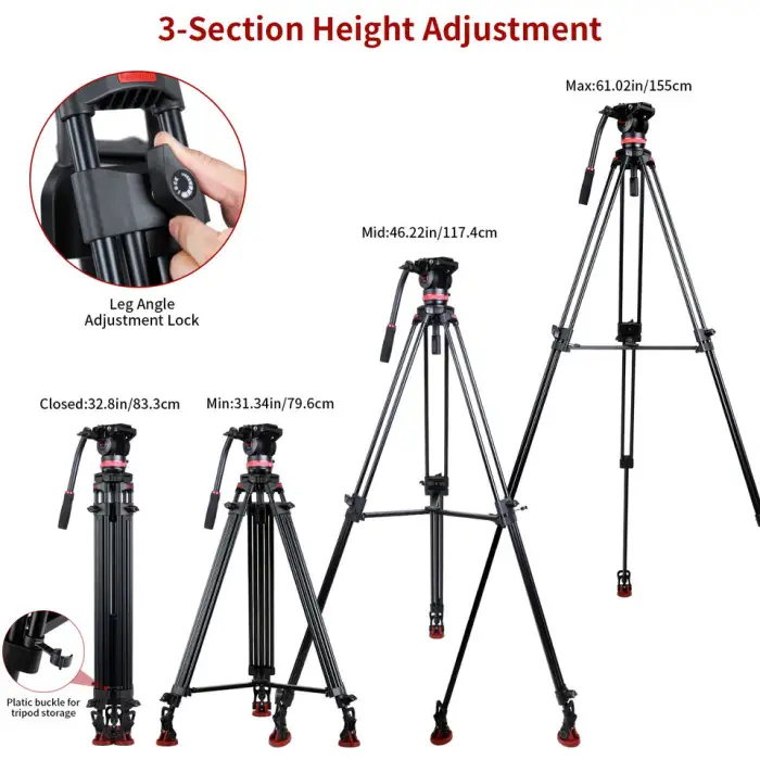 Heavy Duty Camera Stabilizer Stand Tripod Professional Photography Video Tripod For Canon Digital Dslr Camera