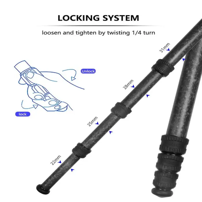 OBO Tripods Load Bearing 20KG Carbon Fiber Tripod Stand Professional for Photo Studio Photography