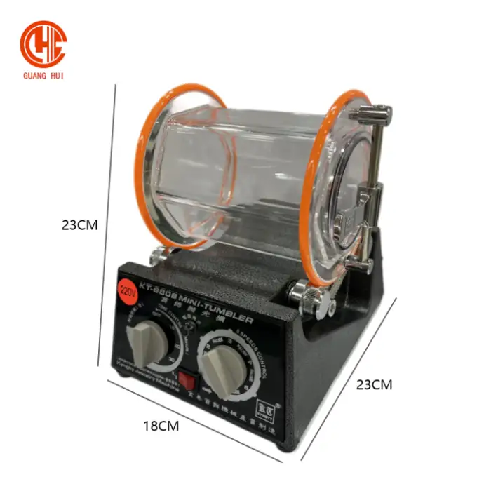Rotary Tumbler Surface Polisher 220V 80W KT-6808 Roller Polishing Machine for Jewelry Store