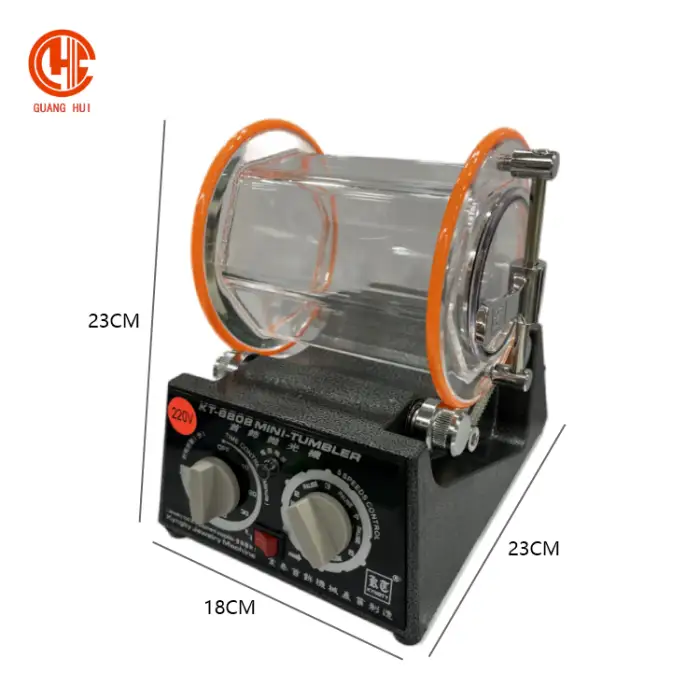 Rotary Tumbler Surface Polisher 220V 80W KT-6808 Roller Polishing Machine for Jewelry Store