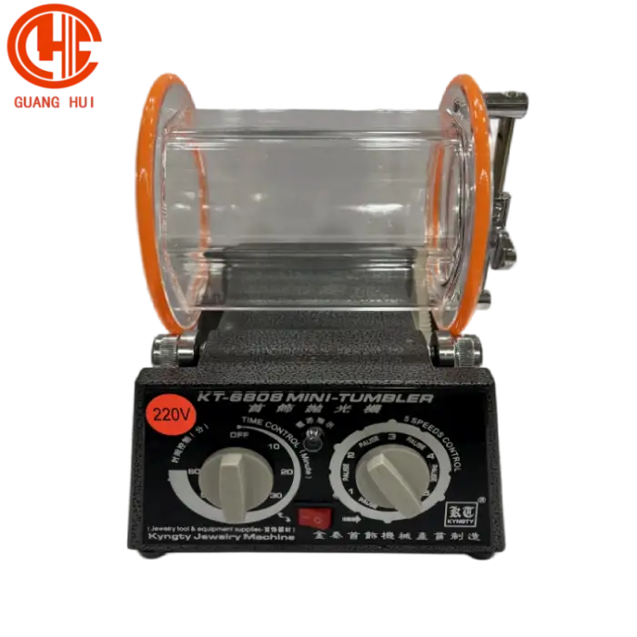 Rotary Tumbler Surface Polisher 220V 80W KT-6808 Roller Polishing Machine for Jewelry Store
