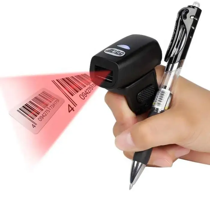 EDOO R43 Ring Finger Scanner Mini Pocket Barcode Reader Wireless 2d Wearable Portable Barcode Scanner for Logistics Storage