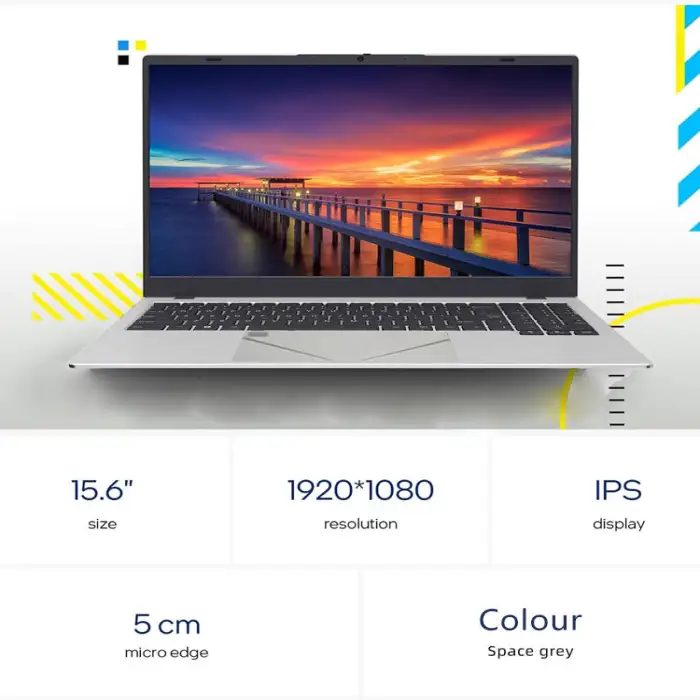 Slim Design 15.6 Inch Office Business Student Laptop Notebook Ram16gb Win 11 Pro Ips Fhd 5.0g Wifi Computadora Portatil