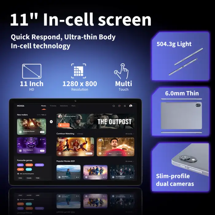 Appearance Design 11 Inch T616 Tablet 6GB 128GB 1200*1920 INCELL Tablets Octa Core Android 14 Tablet PC
