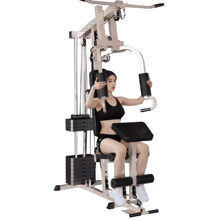 Single Person Training Station Low Lat Pull Down Chest Press Fitness Equipment Multi-Function Exercise Training Machine Steel