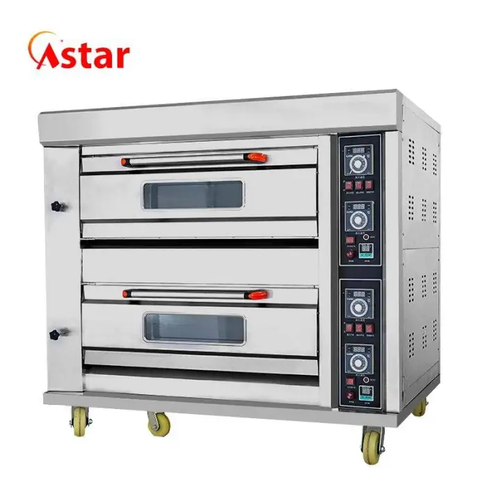 2 Deck 4 Trays Commercial Bakery Equipment Bread Pizza Cake Baking Oven for Gas Deck Oven