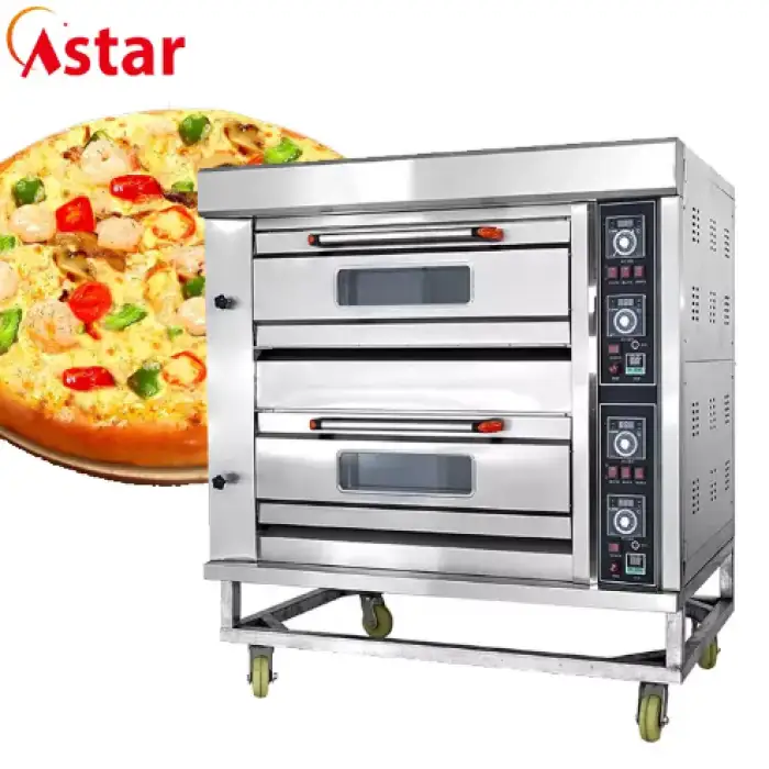 2 Deck 4 Trays Commercial Bakery Equipment Bread Pizza Cake Baking Oven for Gas Deck Oven