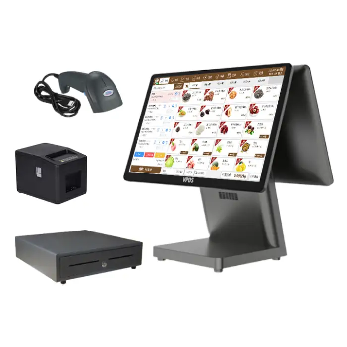 Vpos T615 Desktop Touch Cash Registers Terminals Retail Point of Pos System Top 10 Pos Machine Hardware