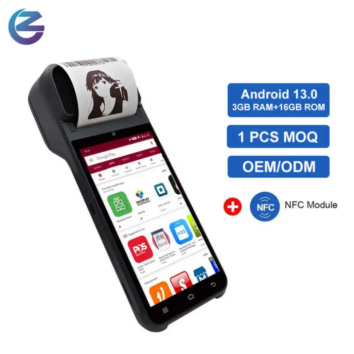 Android 13.0 ZCS Z92 Mobile Handheld All in One Pos Terminal Machine With Printer Touch Screen Point of Android Pos Systems