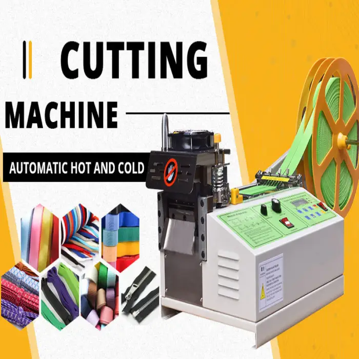 Automatic Cloth Tape Cutter High Speed and Cold Belt Rubber Band Fabric Strip Stain Ribbon Rope Cutting Machine
