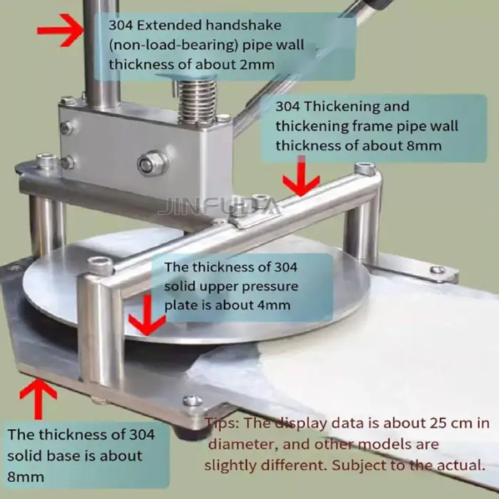 36cm Manual Dough Press Machine Small Pizza Dough Press Machine Dough Pressing Machine