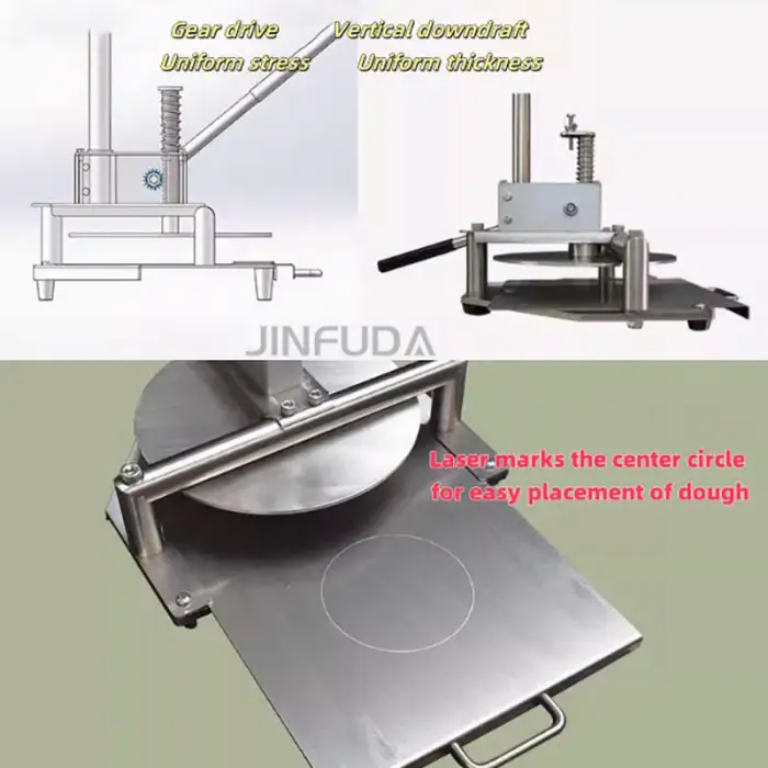 36cm Manual Dough Press Machine Small Pizza Dough Press Machine Dough Pressing Machine
