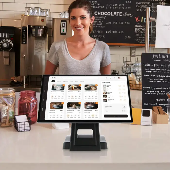 Desktop POS System with Voice Ordering AI Menu and Bank Deposit Slips Android 10-12