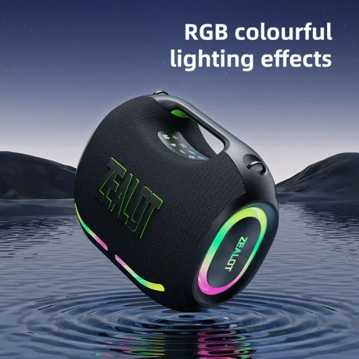 High Power Zealot ZE01 Portable for Bluetooth Speaker 120W USB Woofer with RGB LED for Mobile Phone Big Size for Parties