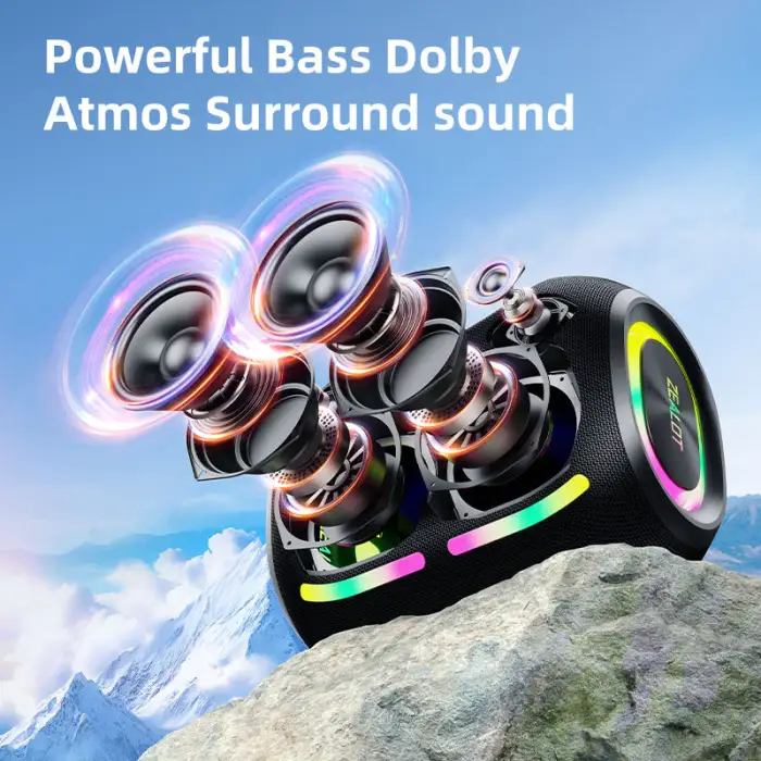 High Power Zealot ZE01 Portable for Bluetooth Speaker 120W USB Woofer with RGB LED for Mobile Phone Big Size for Parties