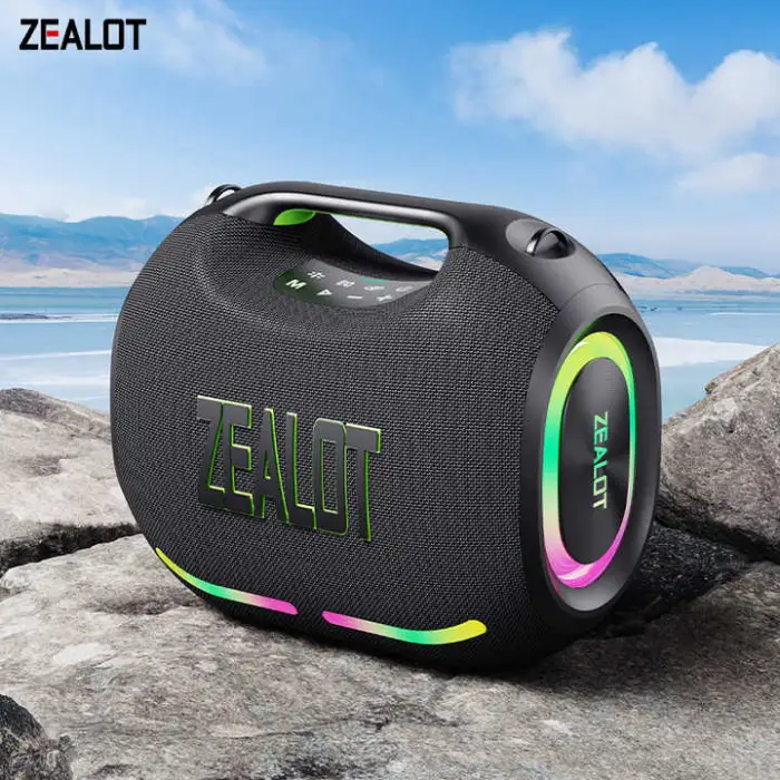 High Power Zealot ZE01 Portable for Bluetooth Speaker 120W USB Woofer with RGB LED for Mobile Phone Big Size for Parties