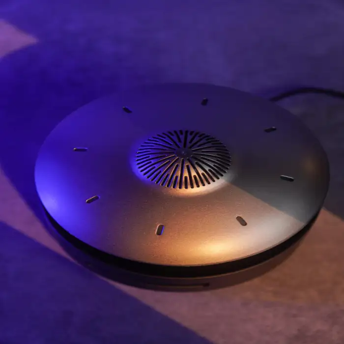 Portable Plastic Audio Player Parties Home Theater Mobile Phones DC Power Automatic Lift-Down Floating UFO Bluetooth Speaker