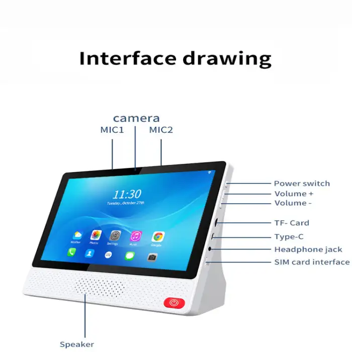 TYSH Android Smart Speaker With Screen 10.1 "hd Touch Screen Wifi Home Video Voice Call Speaker Smart Screen Speaker