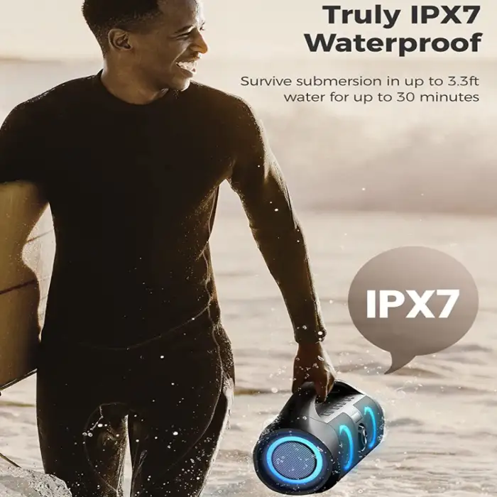 F29 Outdoor IPX7 Wireless Bluetooths Speaker Colorful Light Extra Bass Portable Speaker with Digital LED Screen