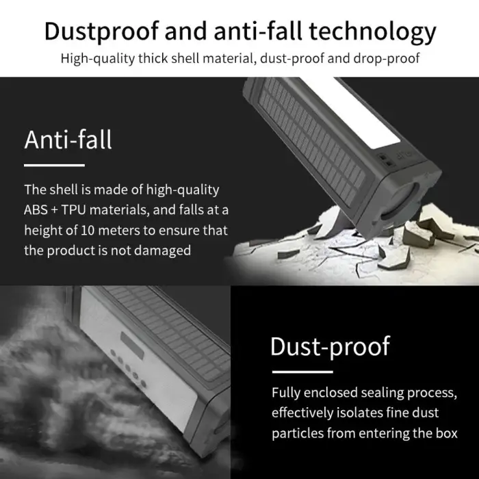 T68 Portable Solar Powered Wireless for Bluetooth Speaker Blue LED Light Waterproof for Outdoor Mobile Phone Charging