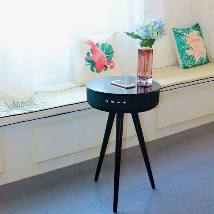 Party Music Player Smart Furniture Speaker Desk Wireless Charger Loud Portable WoodenTable Speaker Bluetooth Wireless Speakers