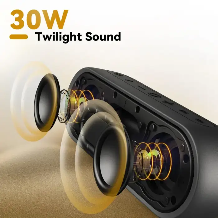 TRIBIT XSound Plus 2 Portable Bluetooth Speaker, 30W Power, IPX7 Waterproof Wireless Speaker 24-hrs Playtime for Camping, Hiking