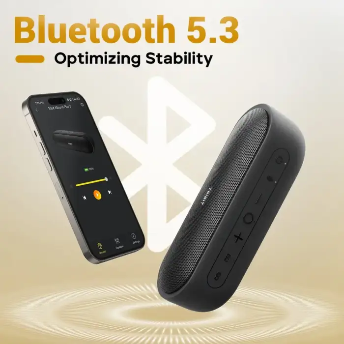 TRIBIT XSound Plus 2 Portable Bluetooth Speaker, 30W Power, IPX7 Waterproof Wireless Speaker 24-hrs Playtime for Camping, Hiking