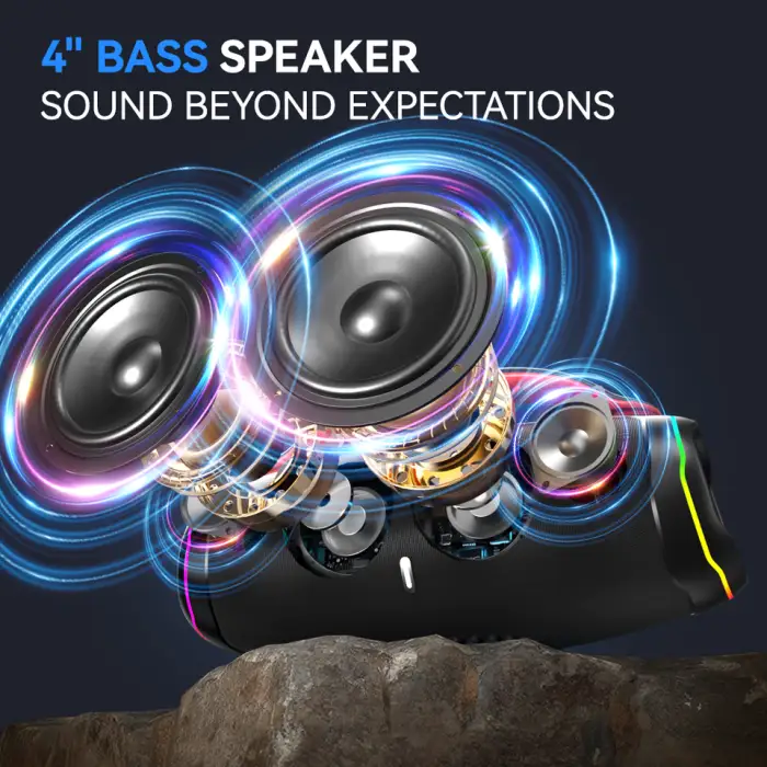 ZQS-X8 Audio Speaker Three-band Wireless Portable Waterproof and Dustproof Outdoor BT Speaker Stereo Karaoke Speaker