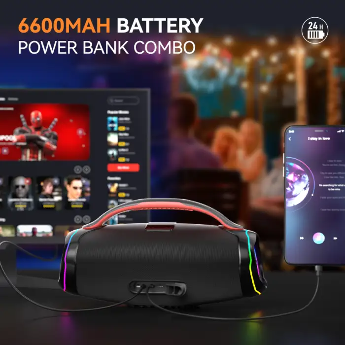 ZQS-X8 Audio Speaker Three-band Wireless Portable Waterproof and Dustproof Outdoor BT Speaker Stereo Karaoke Speaker