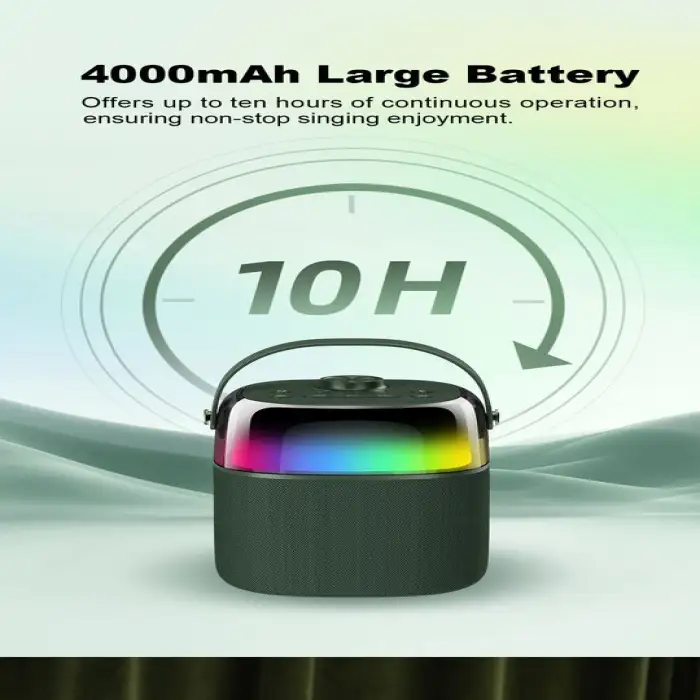 Rainbow Portable Speaker Home Audio Player Karaoke Machine Atmosphere RBG Light Bluetooth Speaker With Mic