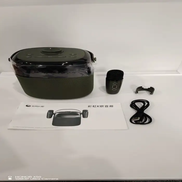 Rainbow Portable Speaker Home Audio Player Karaoke Machine Atmosphere RBG Light Bluetooth Speaker With Mic