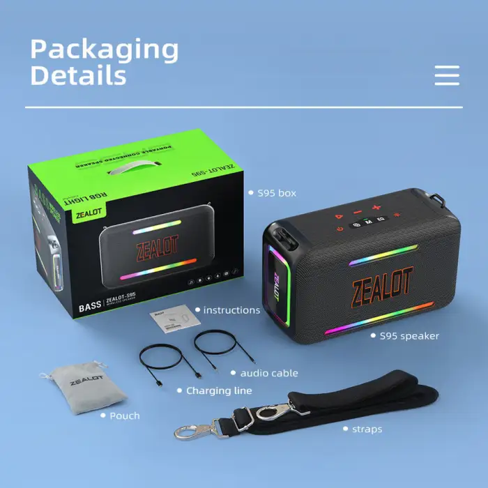 120W Portable Outdoor RGB LED Lighting Stereo Super Bass Speaker for Karaoke Parties