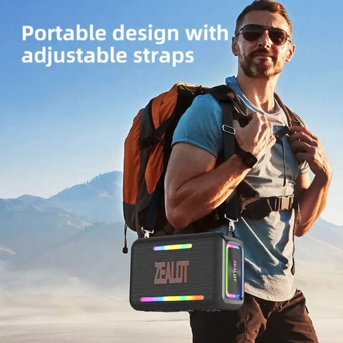 120W Portable Outdoor RGB LED Lighting Stereo Super Bass Speaker for Karaoke Parties