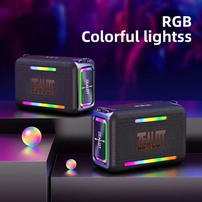 120W Portable Outdoor RGB LED Lighting Stereo Super Bass Speaker for Karaoke Parties