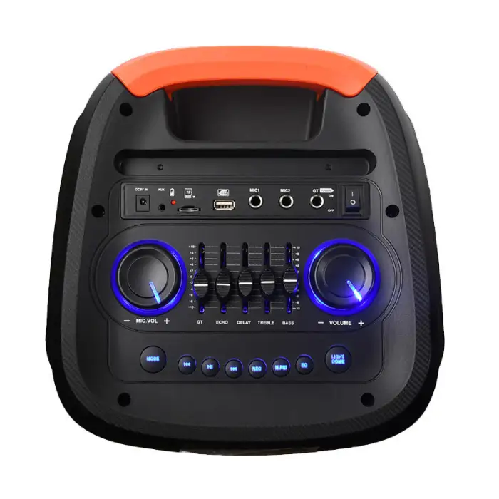 Portable Outdoor Wireless RGB Light & Sound Smart DJ Karaoke Party Box for Bluetooth Trolley Speaker with Bass Feature
