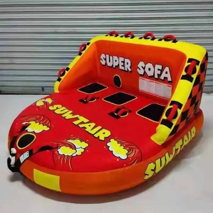 OEM Custom Sea Ski Jet PVC Inflatable Flying Towable Tube for Boating 3 Lounge Chair Speed Boat Water Tube Water Sport