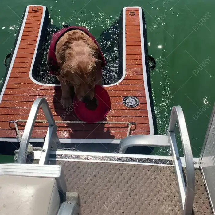Extra Large Non-Slip Eva Platform Inflatable Water Ramp for Boat,Dog Pool Inflatable Pup Plank Doggy Docks Dog Ladder for Dock