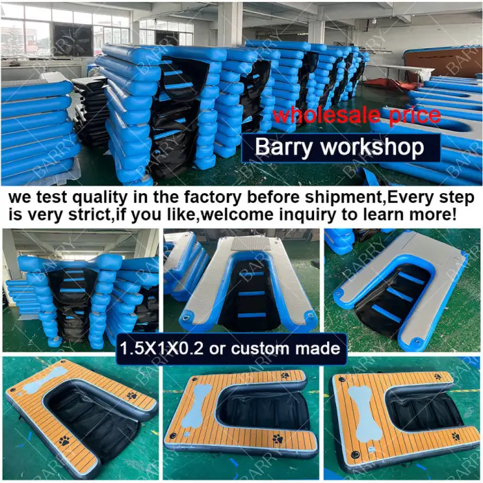 Extra Large Non-Slip Eva Platform Inflatable Water Ramp for Boat,Dog Pool Inflatable Pup Plank Doggy Docks Dog Ladder for Dock