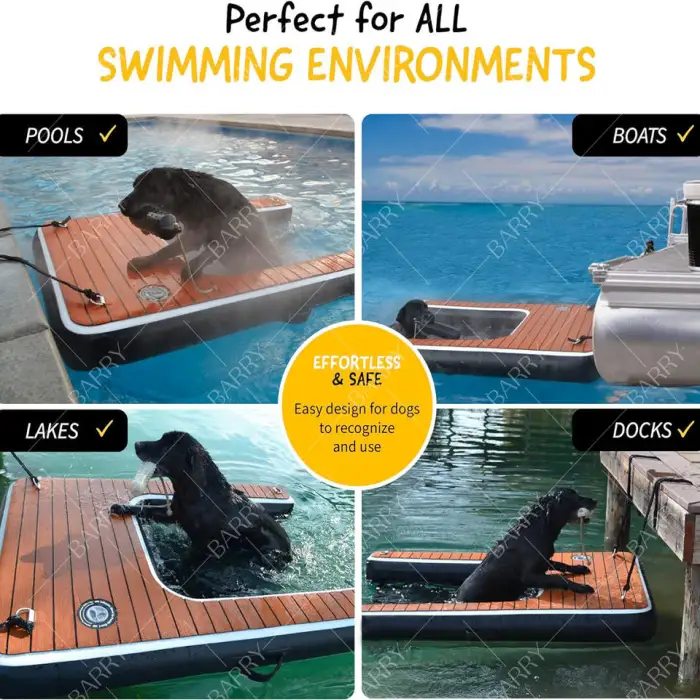Extra Large Non-Slip Eva Platform Inflatable Water Ramp for Boat,Dog Pool Inflatable Pup Plank Doggy Docks Dog Ladder for Dock