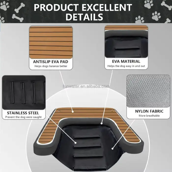 Eco-friendly PVC Dog Pool Dog Ramp Float Air Water Docks Inflatable Floating Platform Dog Floating Ramp for Boats