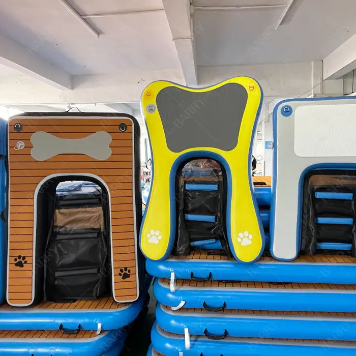 Durable Safe and Easy Access to Water for Dogs Swim Pools Lakes and Beaches Inflatable Floating Dog Ramp for Dock Pontoon Boat