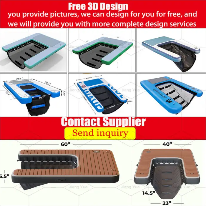 Popular Boat Pool Use Inflatable Dog Water Ramp Floating Docks Platform for Pup Plank on Water Ladder Steps