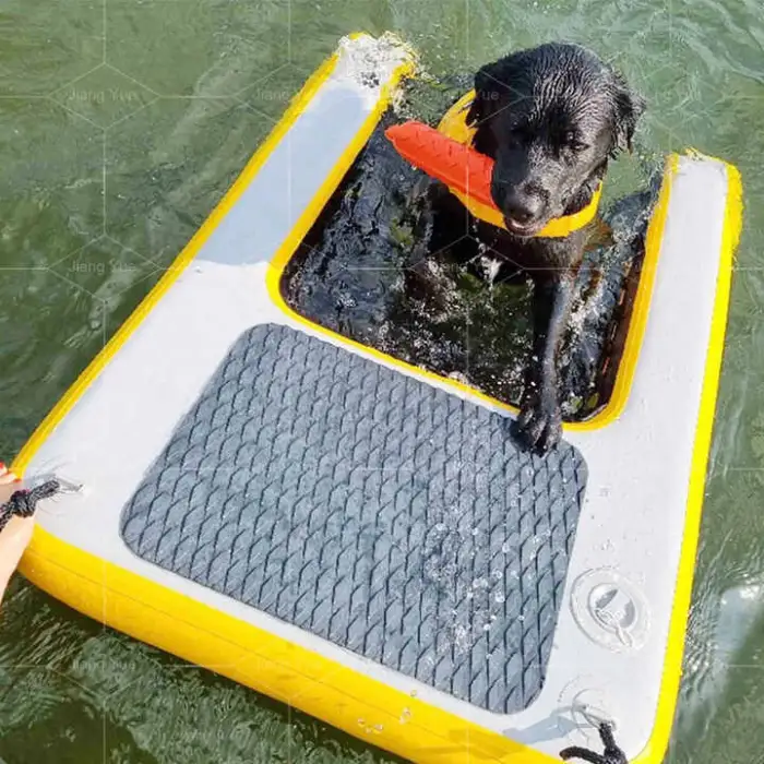Portable Inflatable Dog Boat Ramp on Water Pet Use Inflatable Water Floating Climb Ramp Air Dock Platform for Dog Swimming