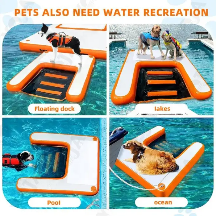 Dogs Water Play Inflatable Pup Plank Dog Ramp Pet Ramp Plank Float Platform for Inflatable Dog Ramp