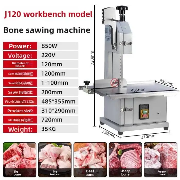 Heavy Duty Bone Cutting Machine for Meat for Slaughterhouses Powerful Motor Meat Processing Machine