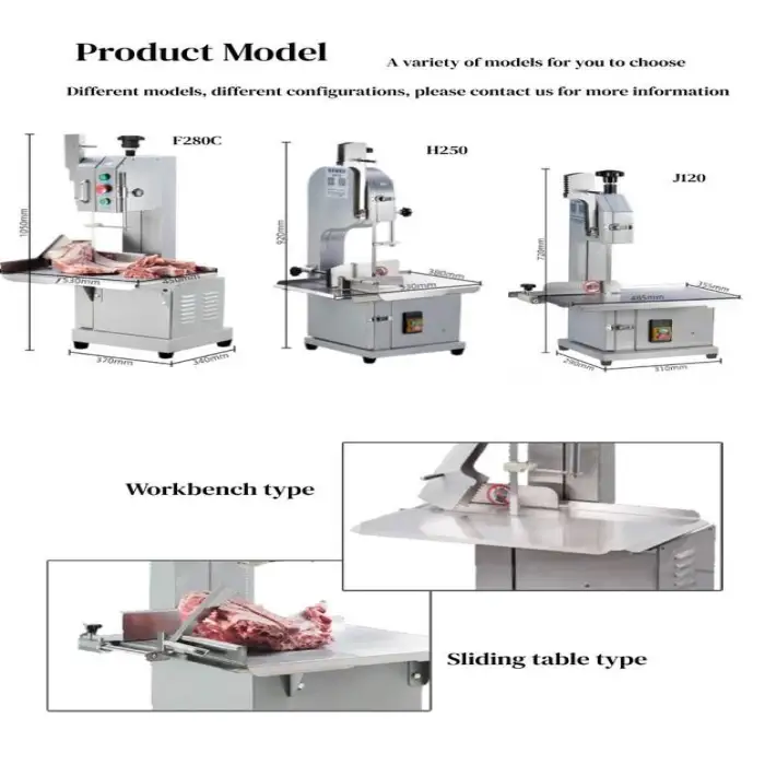 Heavy Duty Bone Cutting Machine for Meat for Slaughterhouses Powerful Motor Meat Processing Machine